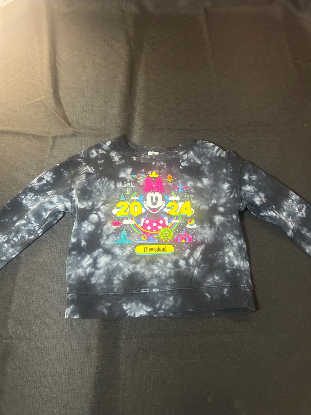 Disney Black Tie-Dye Minnie Mouse 2024 Graphic Sweatshirt